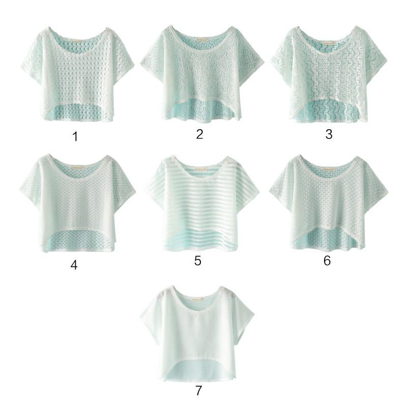 Áo Crop Top Đan Móc Tay Ngắn Dáng Rộng Phối Ren Rỗng Họa Tiết Hình Học 10MK Dành Cho Bạn Nữ Mặc Khi Đi Biển