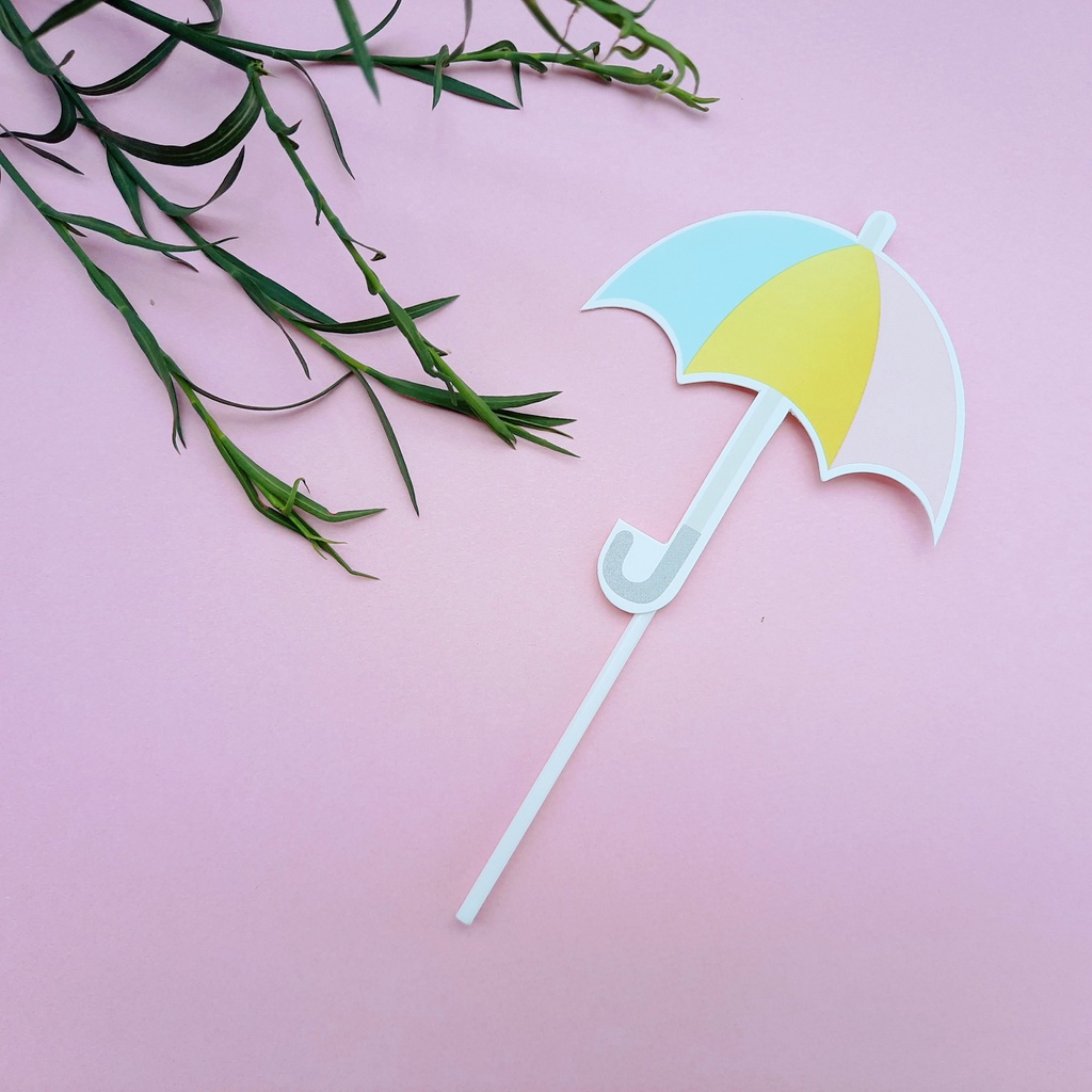 que cắm bánh kem [FREESHIP] set cắm giấy mây cầu vồng mưa