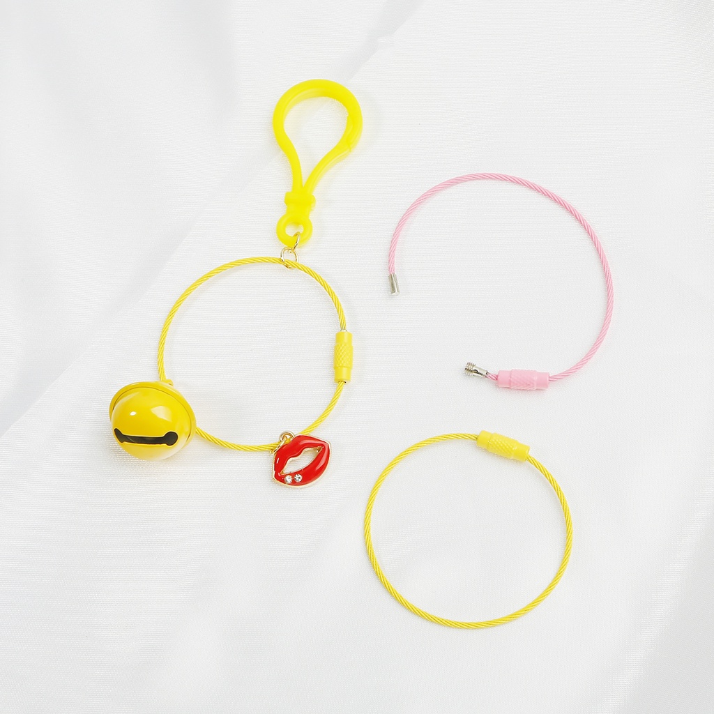 Set 2 Vòng Thép Phun Sơn Dạng Xoắn 50mm Tự Làm Móc Khóa / Ba Lô