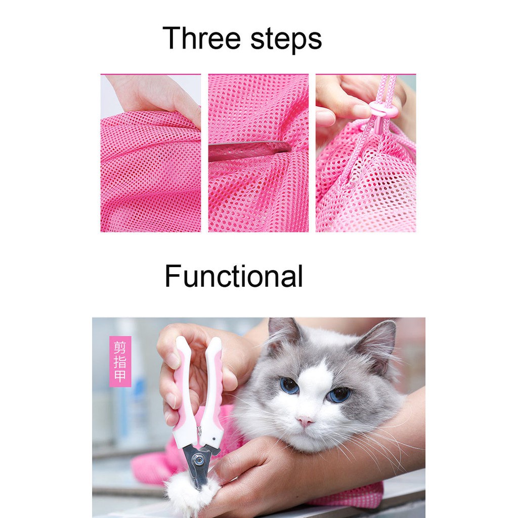 Túi Lưới Giữ Mèo Khi Tắm, Chăm Sóc Móng