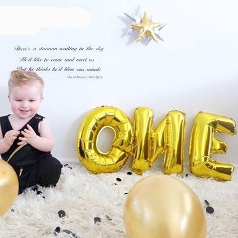 Bong Bóng 16inch Hình Chữ Cái Màu Vàng Hồng Trang Trí Tiệc