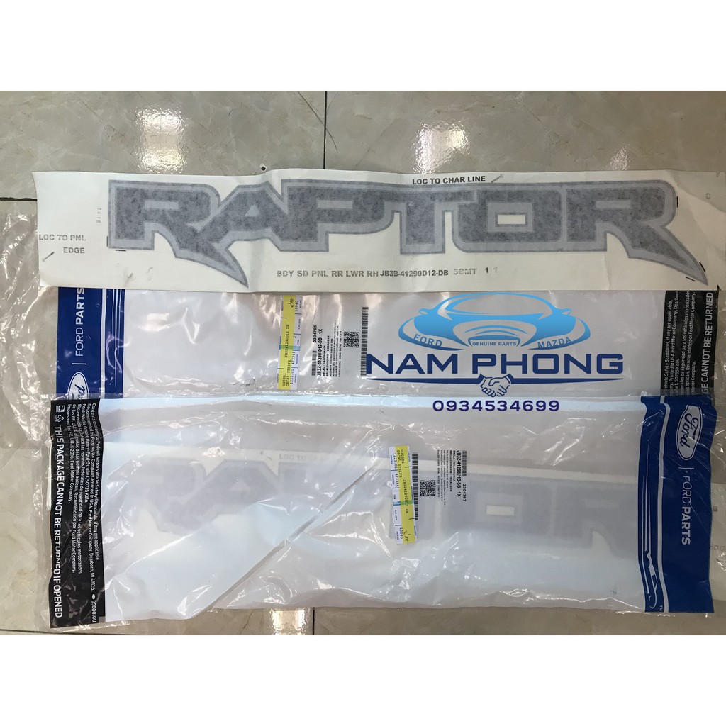 Chữ Raptor - JB3Z41290D13DB