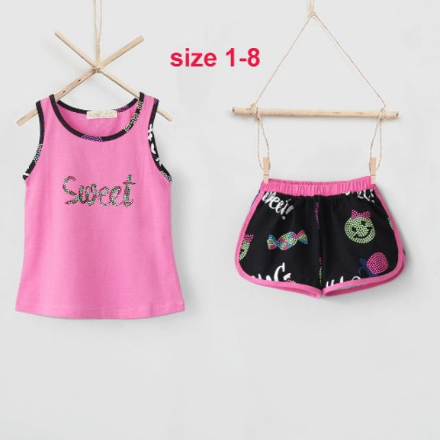 Bộ thể thao bé gái Nexxi cotton 2c size 1-8t