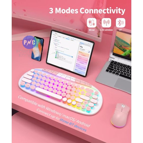 Bàn Phím Cơ RK Round (3 Modes, Hotswap, RGB). Chính Hãng Royal Kludge