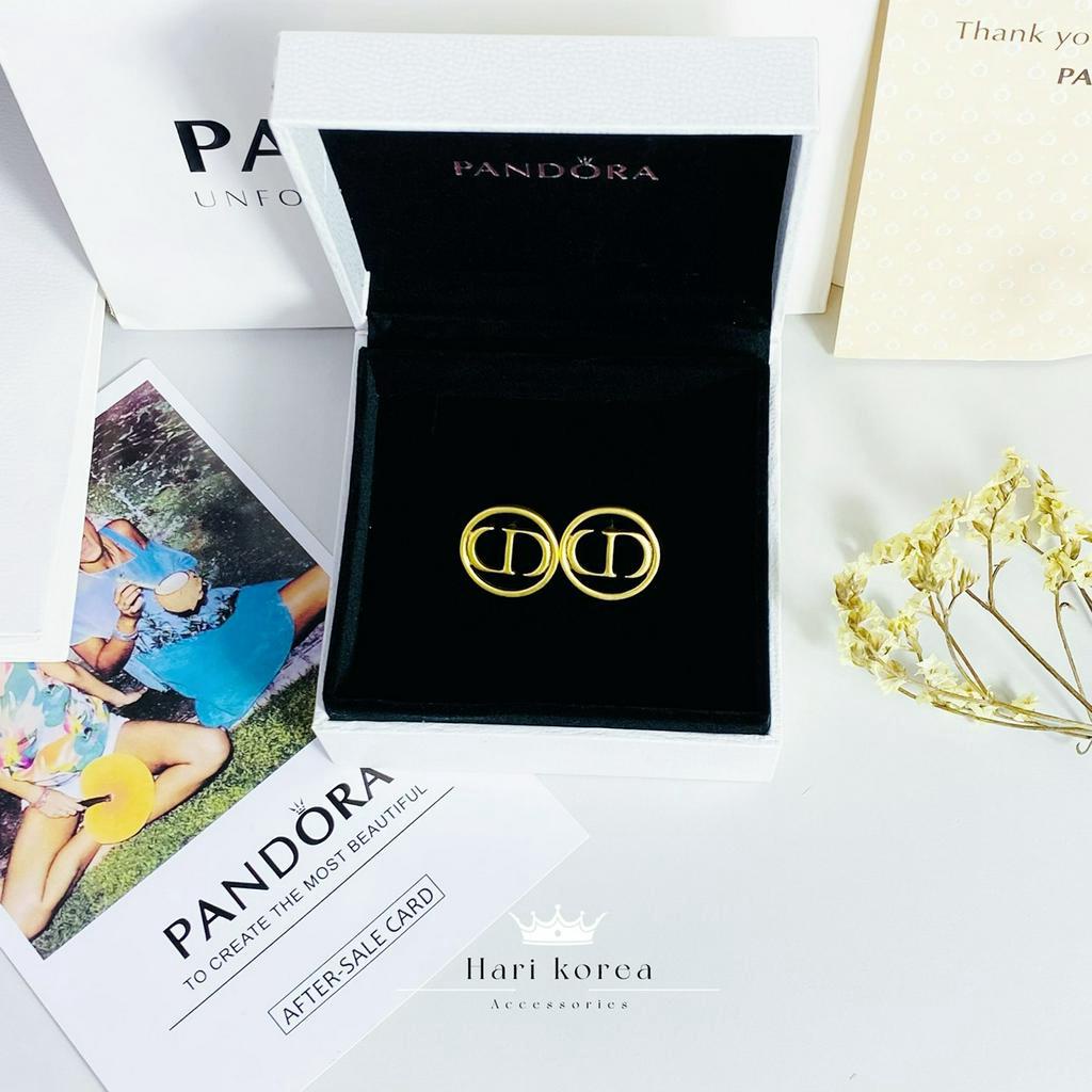 Sét trang sức ngọc CD gồm dây chuyền &amp; khuyên tai vòng cổ ngọc sang chảnh phụ kiện trang sức Hari korea accessories