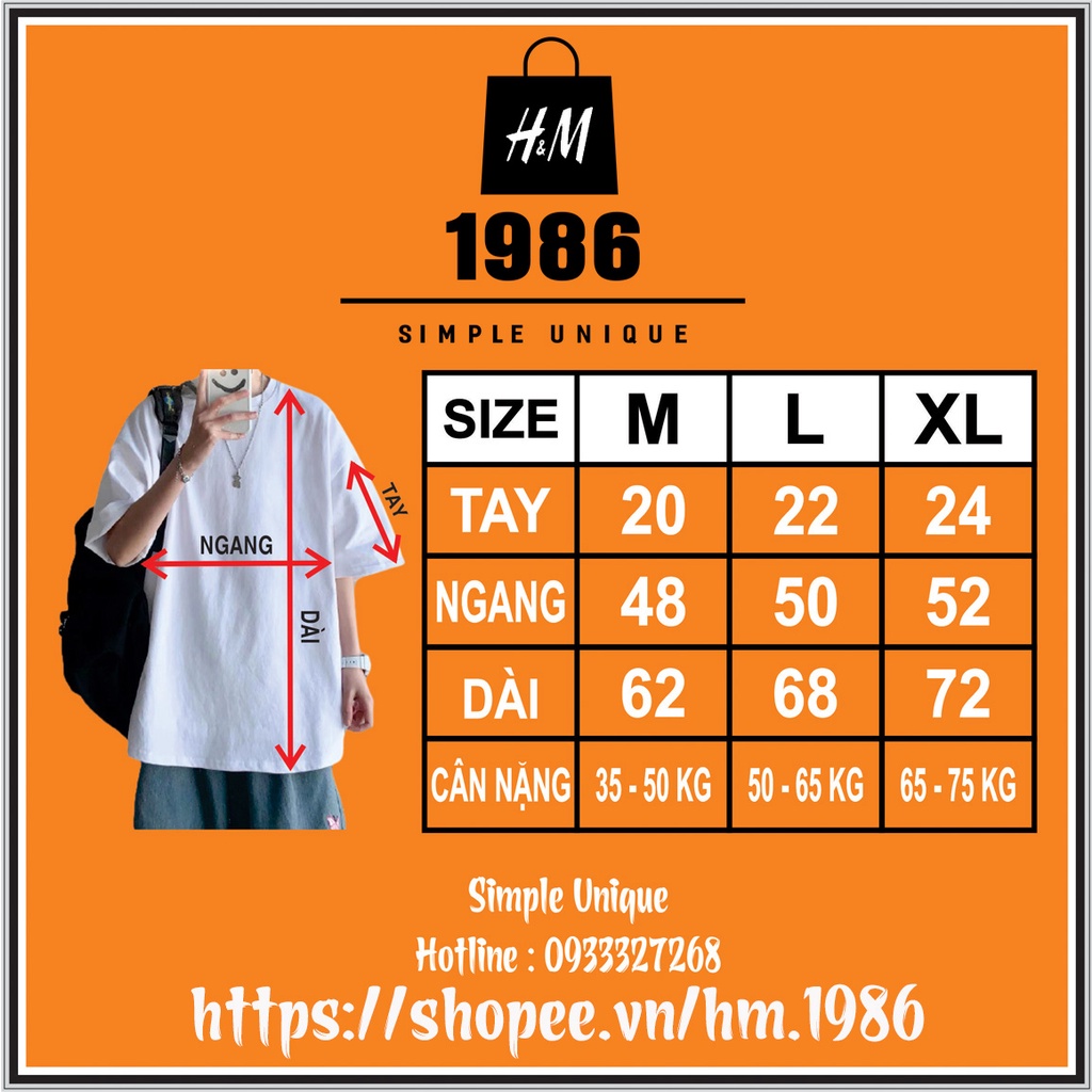 Áo thun nam nữ unisex tay lỡ form rộng 3169 , Áo thun form rộng Oversize Ulzzang  HM1986 | BigBuy360 - bigbuy360.vn