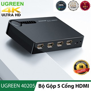 Thiết bị chuyển đổi 5 cổng HDMI sang TIVI, Desktop l Hỗ trợ độ phân giải 4K, full HD, trình chiếu 3D