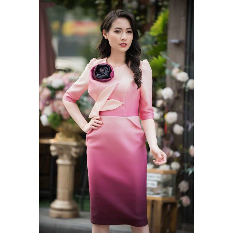 ĐẦM ÔM BODY OMBRE LOANG MÀU ĐÍNH HOA