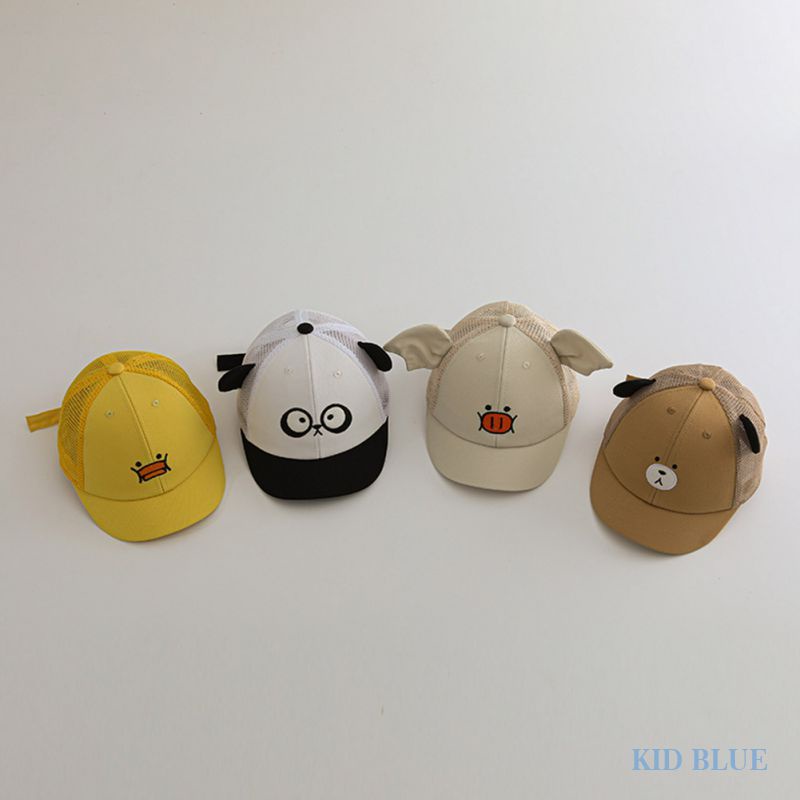 Mũ Lưỡi Trai Phối Lưới Mỏng Thoáng Khí Họa Tiết Hoạt Hình Dễ Thương Cho Các Bé