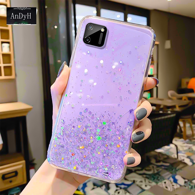 Ốp Điện Thoại Tpu Dẻo Họa Tiết Ngôi Sao Lấp Lánh Cho Oppo Realme C11 C15