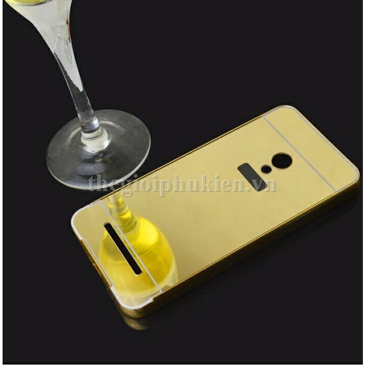 Ốp lưng ASUS ZenFone 5 bo tròn tráng gương viền kim loại