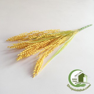 Bụi cây bông lúa vàng - cây hoa giả cao cấp