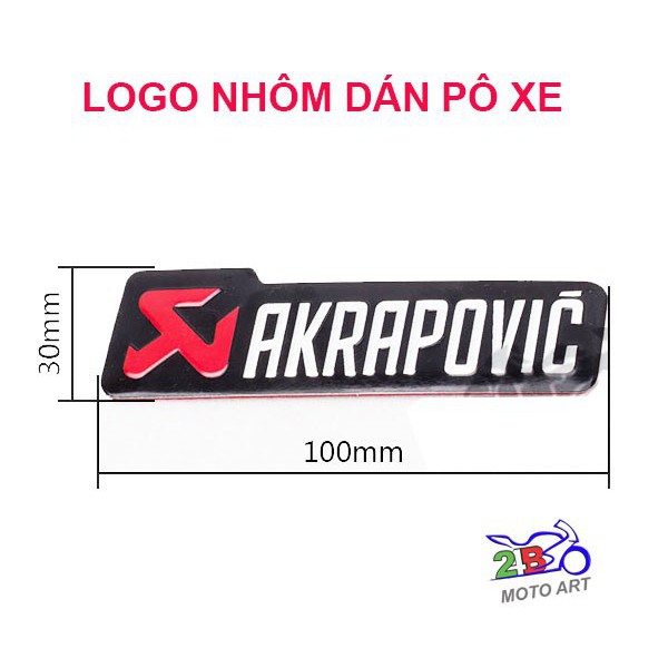 DECAL NHÔM AKRAPOVIC 3 X  10 CM