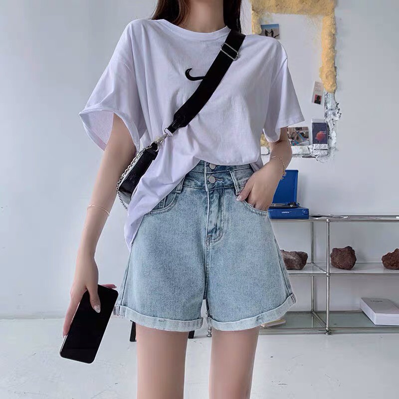 Quần Shorts Jeans Denim Nữ Sogeum Quần Sooc Ngắn Lưng Cao Hai Khuy Ulzzang | BigBuy360 - bigbuy360.vn