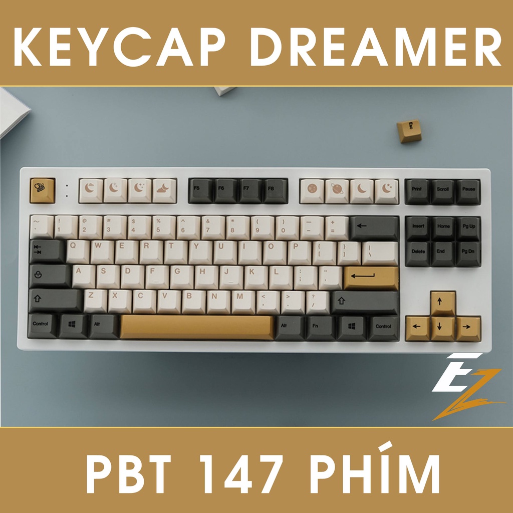 Keycap Cho Bàn Phím Cơ Dreamer Thick PBT Dyesub 147 Phím Cherry Profile Của EZPC