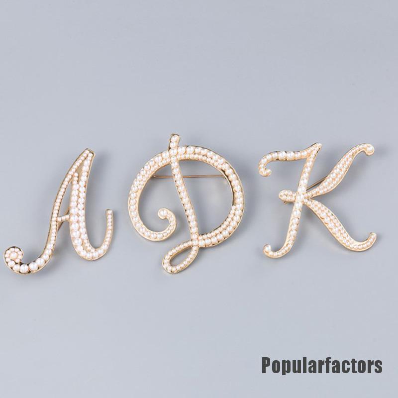 1 Trâm Cài Áo Chữ Cái Đính Ngọc Trai Sang Trọng