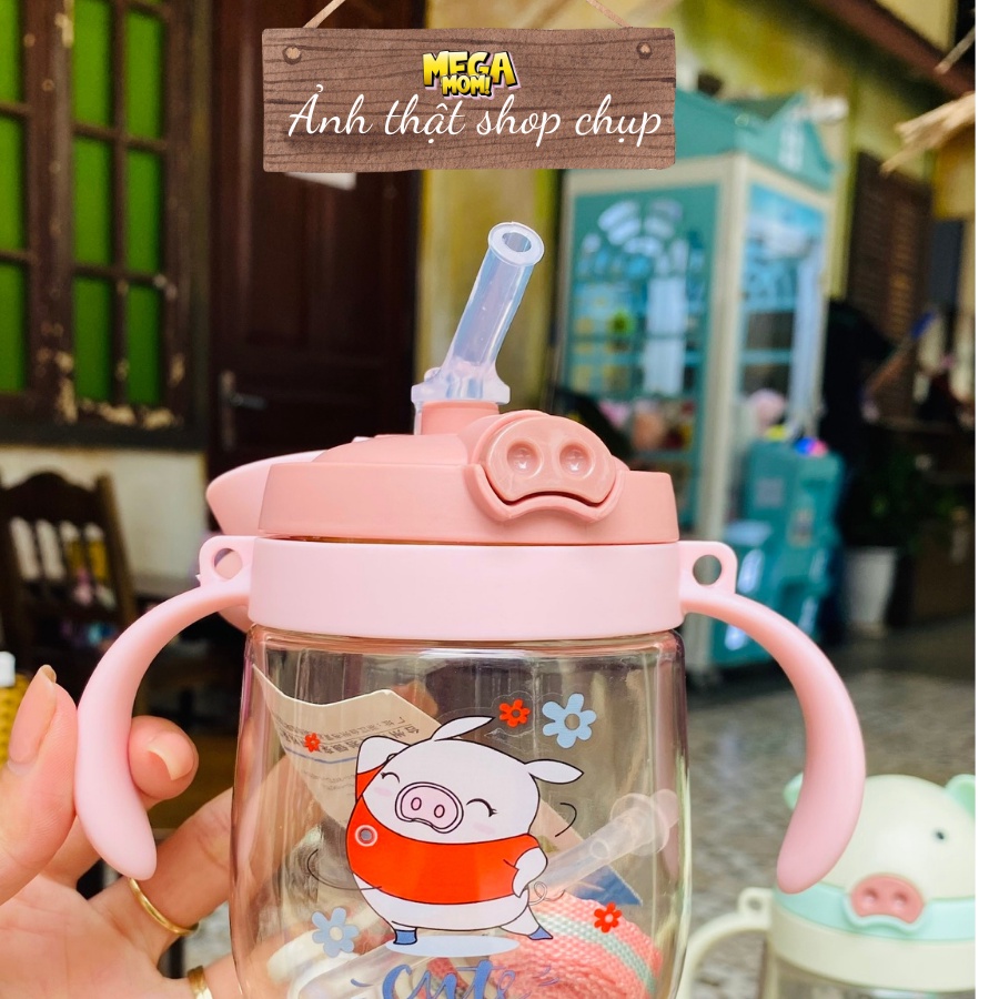 Bình Tập Uống, Bình Uống Nước Cho Bé 350ml [ Tặng Cọ Ống Hút]