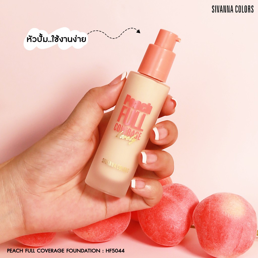 [Auth Thái] Kem Nền Sivanna Che Phủ Cao Siêu Mịn Tông Tự Nhiên 35ml Peach Lovely HF5044 No.02 - Peach Lovely Foundation