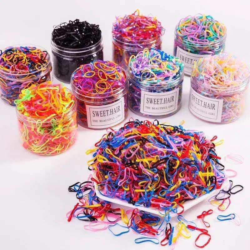 Set 1000 Dây Thun Buộc Tóc Co Giãn Dùng Một Lần Dành Cho Nữ
