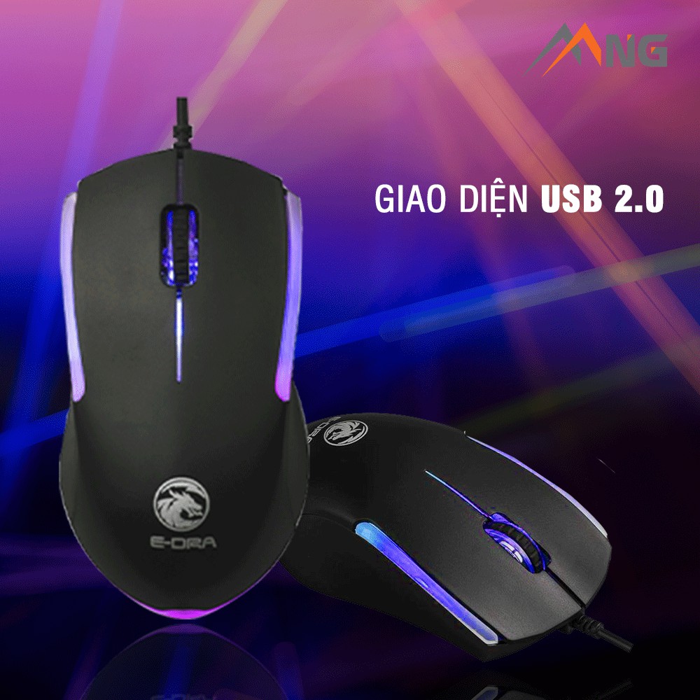 [Mã LT50 giảm 50k đơn 250k] Chuột Edra Gaming Máy tính có dây EM 602 laptop Hàng chính hãng bảo hành 2 năm