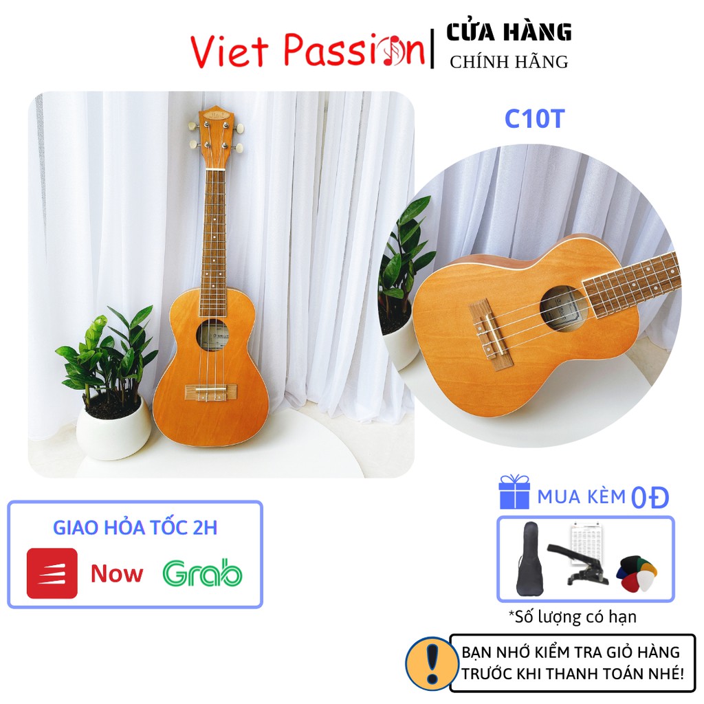 Đàn ukulele concert Viet Passion C10T màu gỗ phong cách cổ điển, âm thanh vang sáng giá rẻ chất lượng