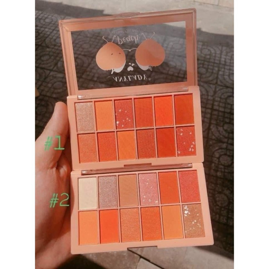 Phấn mắt 12 ô quả đào ANYLADY beach blush tone cam hồng nhũ . Hot | BigBuy360 - bigbuy360.vn