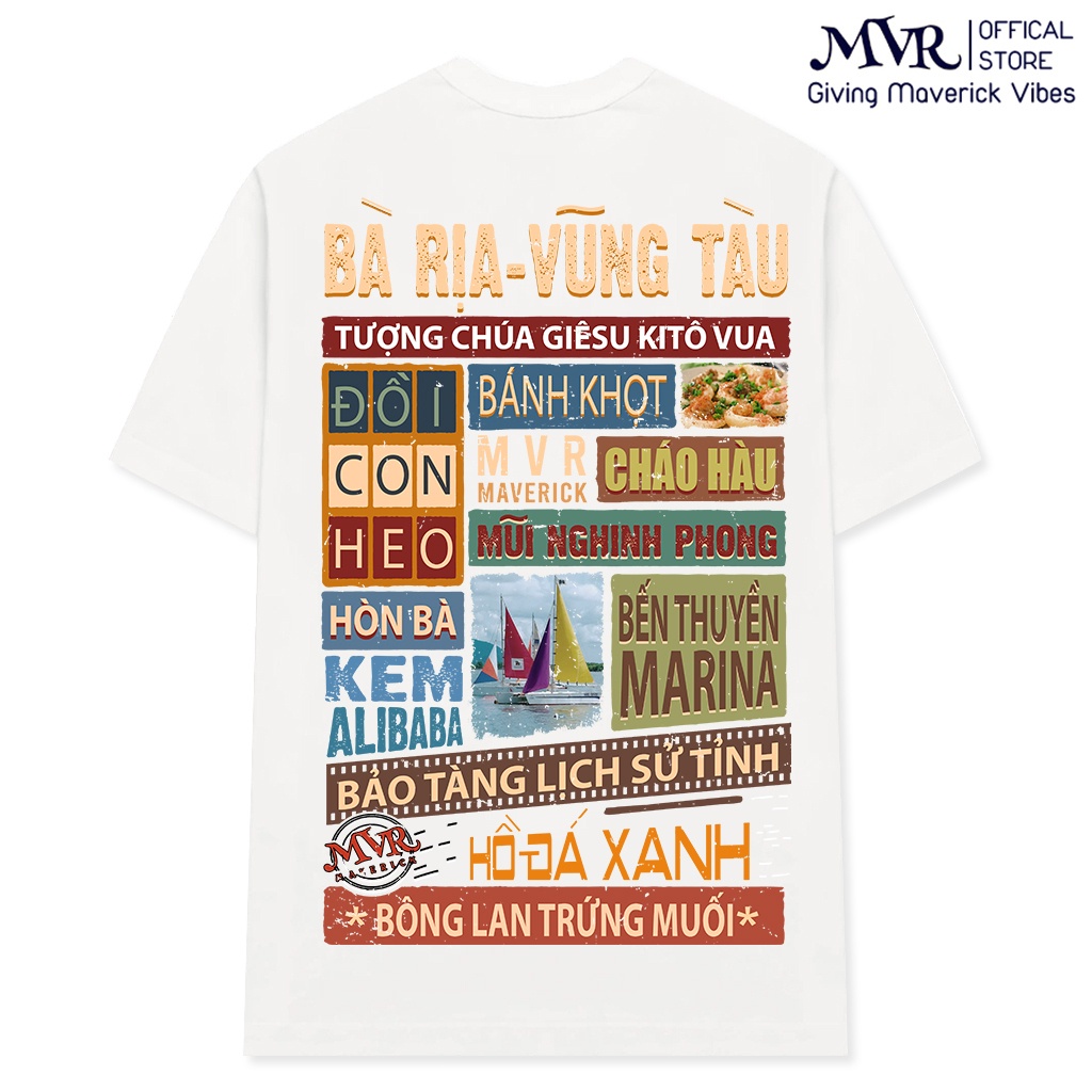 Áo thun Vũng Tàu - Tỉnh Bà Rịa in 2 mặt Unisex phông rộng tay lỡ cotton ao căp gia đình du lịch món ăn UNDER MVR BB4175