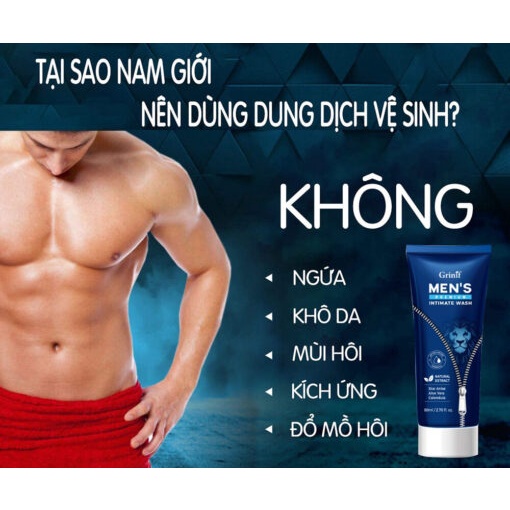 Dung Dịch Vệ Sinh Nam Giới Hàn Quốc GRINIF Men’s Premium Intimate Wash 80g - Hàng Chính Hãng