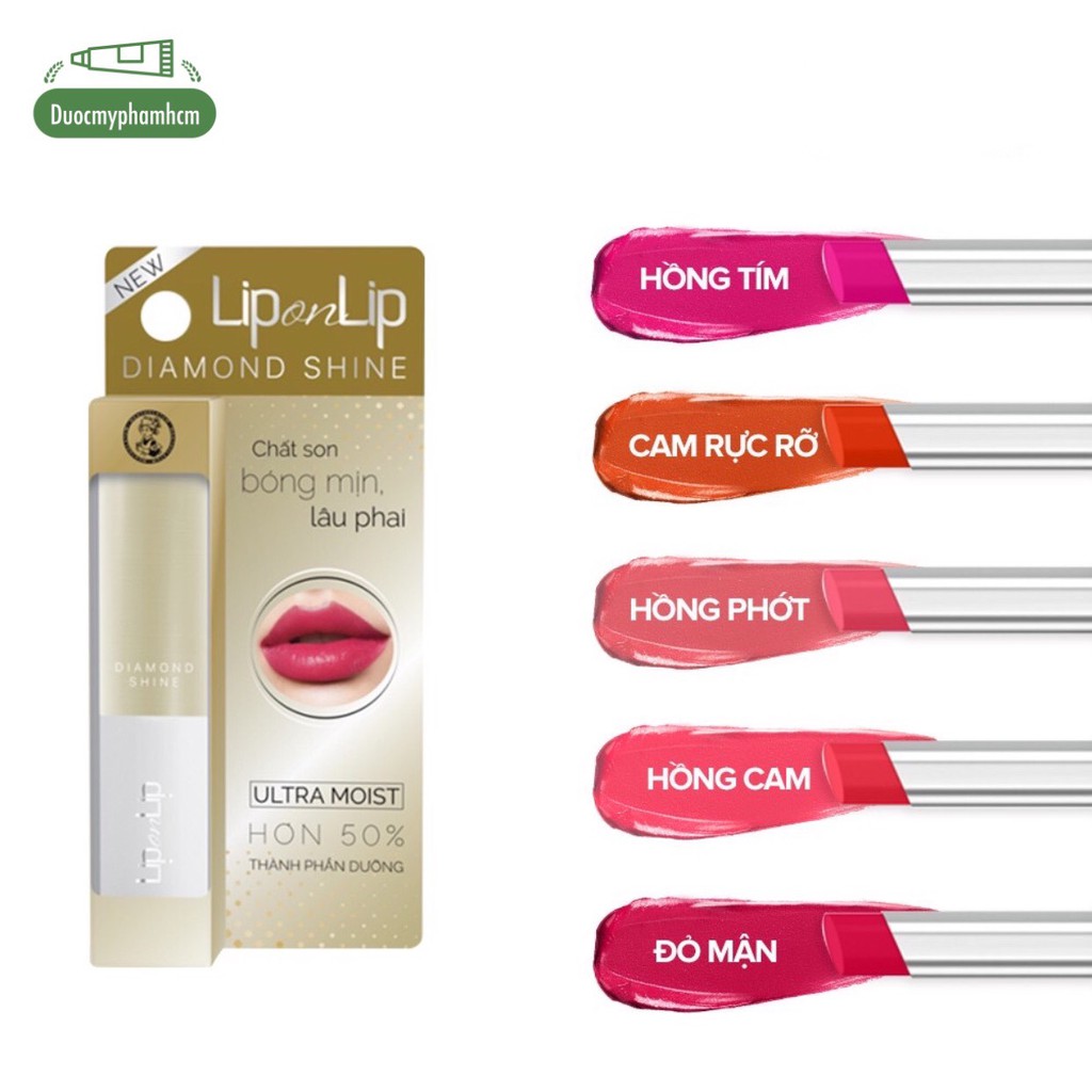 Son nhũ trang điểm dưỡng tối ưu Lip On Lip Diamond Shine 2,2g