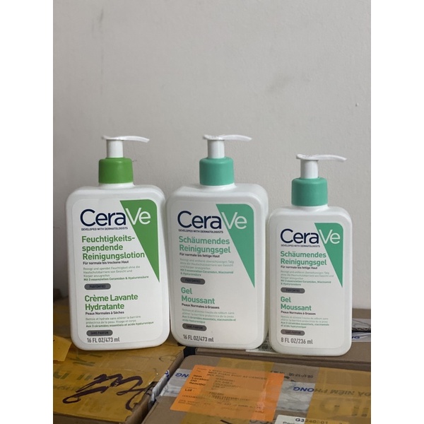 Sữa rửa mặt Cerave Foaming Cleanser, CeraVe Hydrating Cleanser 236ml, 473ml