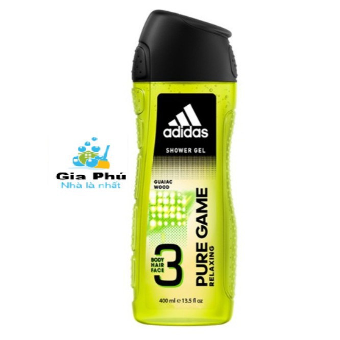 Dầu gội , sữa rửa mặt , sữa tắm Adidas 3 in 1 chai 400ml Gia Phú (4 mùi )