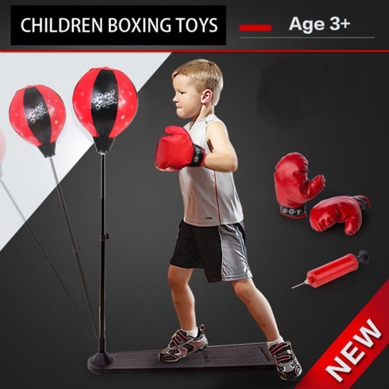 Bộ BOXING Đấm Bốc Size Trẻ Em Siêu Đẹp (có găng tay, trụ đỡ, giá đỡ) - Cho Bé Yêu Rèn Luyện Sức Khỏe