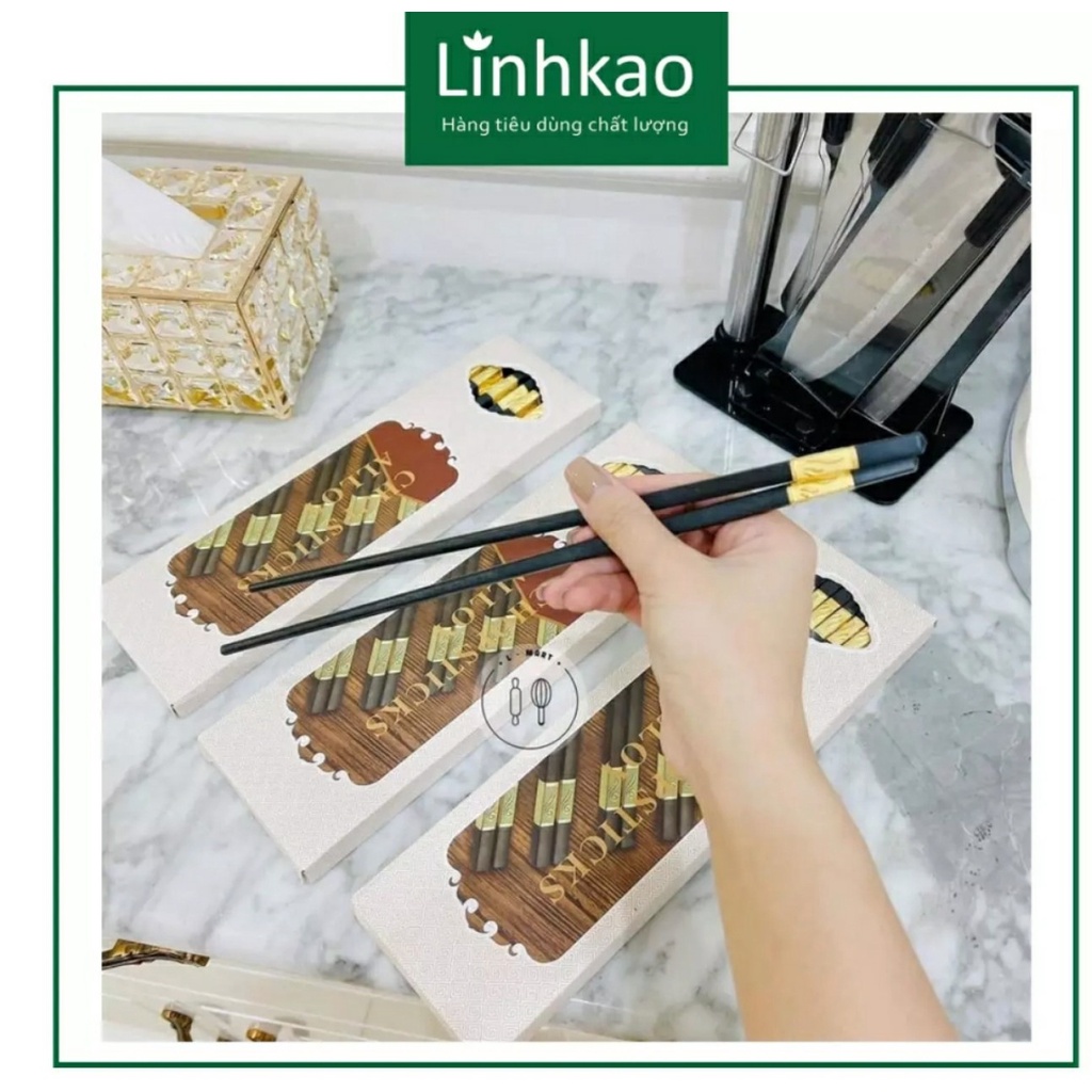 HỘP 10 ĐÔI ĐŨA HỢP KIM MẠ VÀNG SANG TRỌNG