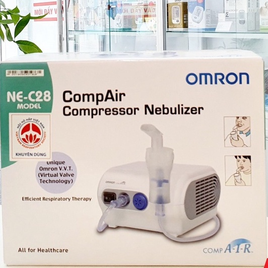 Máy xông khí dung OMRON NE-C28 - Xông mũi họng cho bé và người lớn cao cấp,bền bỉ - Nhật Bản Chính hãng