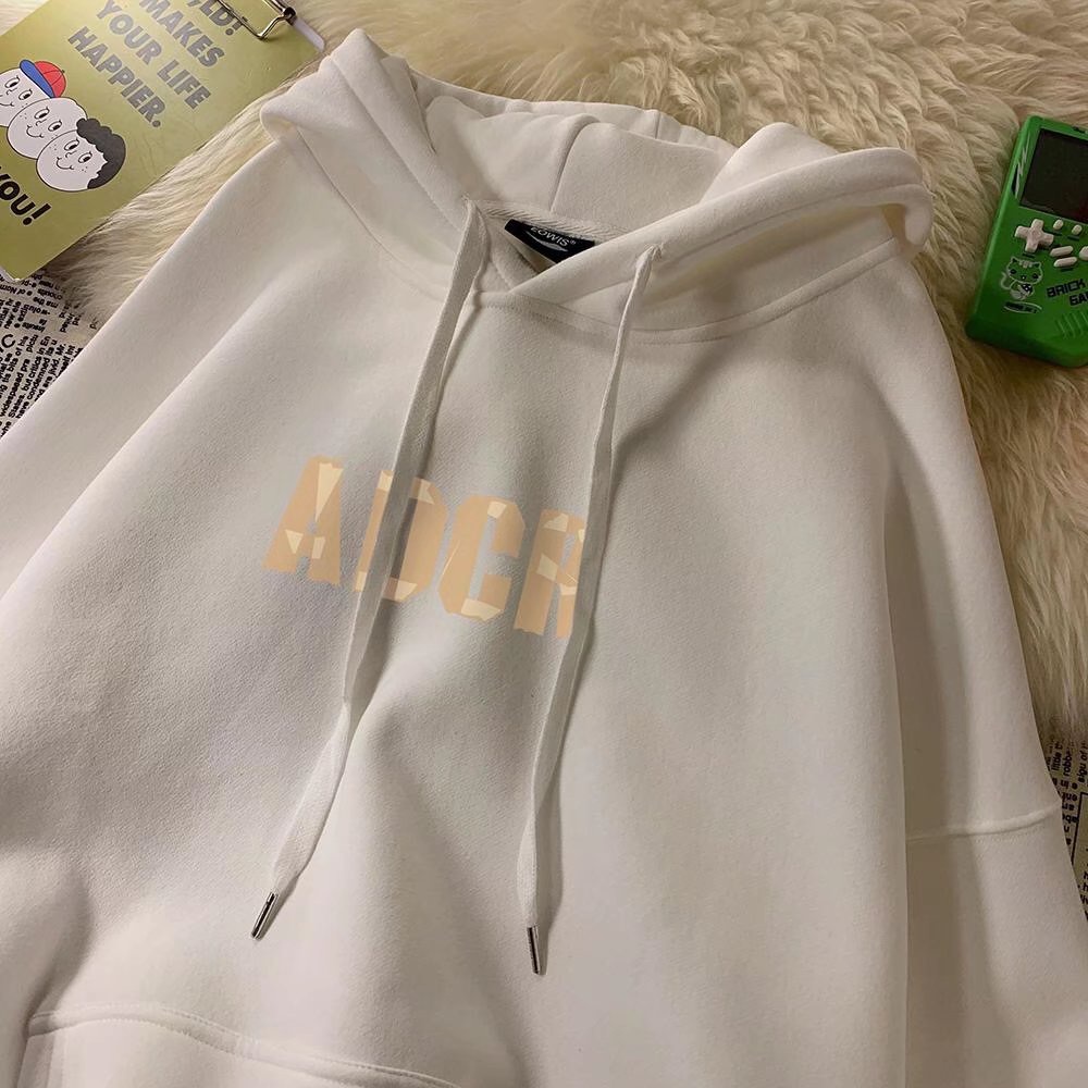 Áo hoodie Dáng Rộng In Chữ Phong Cách Hip Hop Đường Phố Nhật Bản Cá Tính Cho Nam Cỡ M-5XL