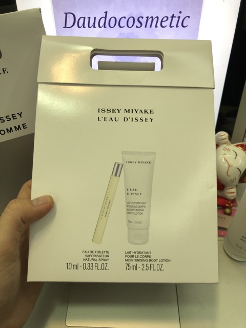 Chính Hãng . [ set mini ] Set Nước hoa Issey Miyake L'Eau D'Issey Pour Homme EDT 10ml + Lotion/Gel tắm 75ml Chuẩn Auth 1