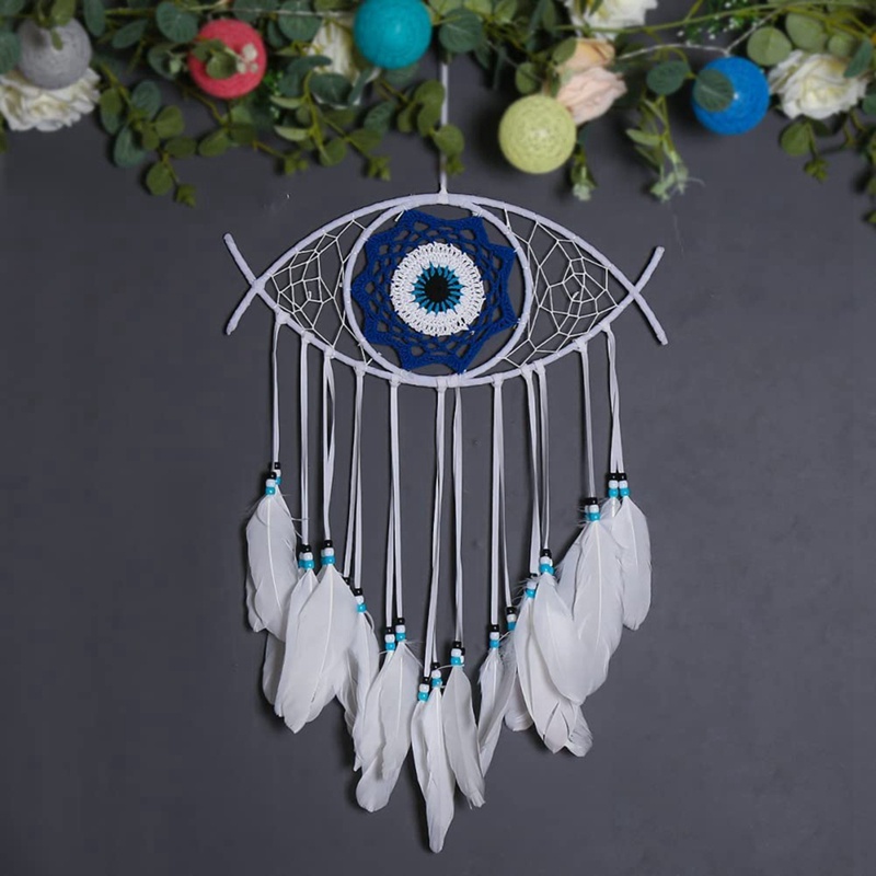 Mắt ác mộng Dream Catchers cho phòng ngủ dệt tay Macrame Dreamcatcher Treo tường Trang trí nội thất Chúc may mắn Quà tặng ban phước