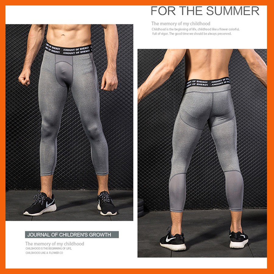 Quần legging thể thao tập gym nam 3/4 cao cấp co giãn 4 chiều, thấm hút mồ hôi tốt z82