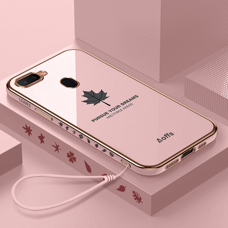 ốp lưng điện thoại mạ sang trọng tương thích với Cho OPPO F9 / F9 Pro F11 / R11 / R11S / R17 / R17 Pro Vỏ silicon mềm TPU có dây buộc case