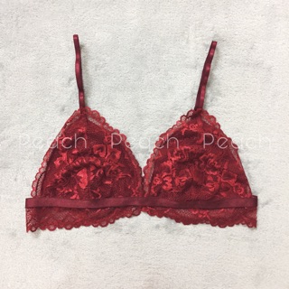 Bralette đỏ thiết kế chân ren bản nhỏ (Tặng kèm mút)