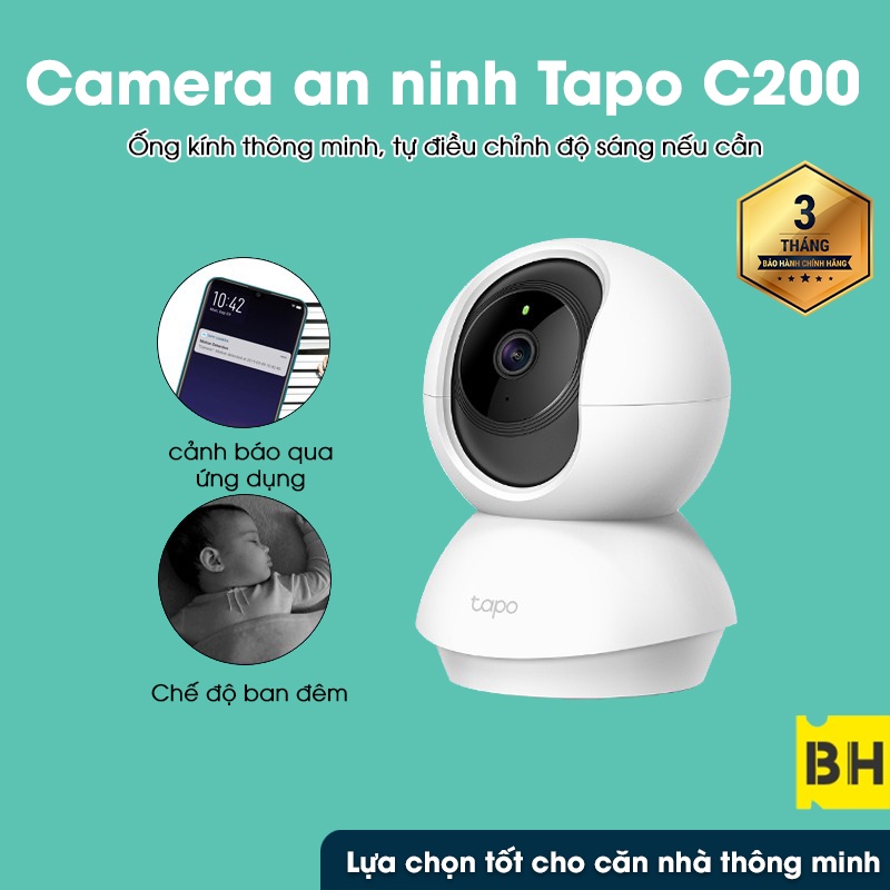 Camera Wifi TP-Link Tapo C200 / C210 Full HD 1080P Camera xoay quay 360 360 độ Giám Sát An Ninh