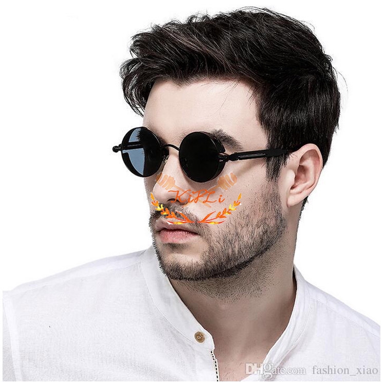 Kính Mát Tròn Phân Cực Phong Cách Steampunk Thời Trang