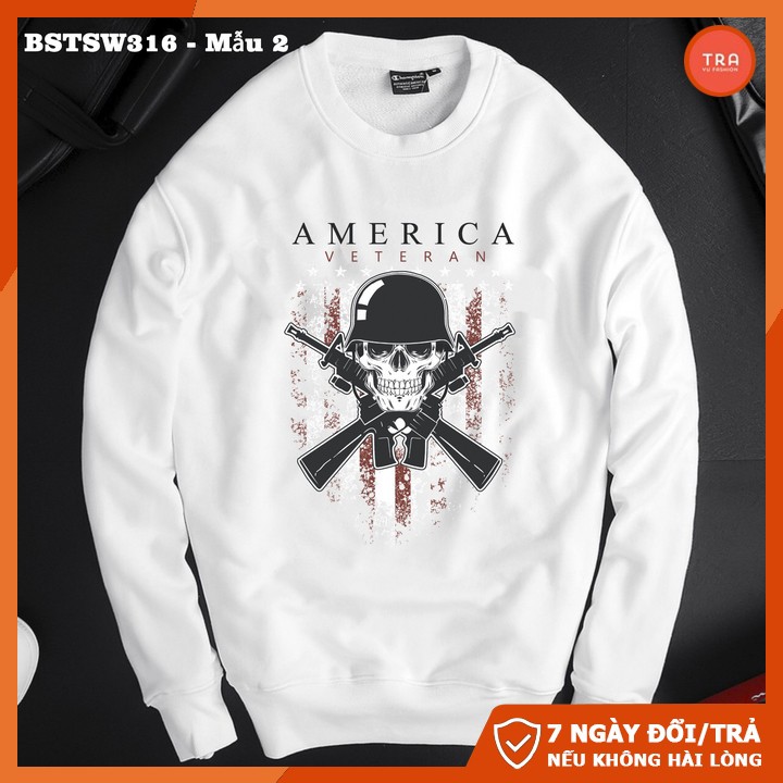 BST Áo thun nam dài tay đẹp in 3D KTS. Áo nỉ thái dày mịn in đầu lâu SW316 | BigBuy360 - bigbuy360.vn