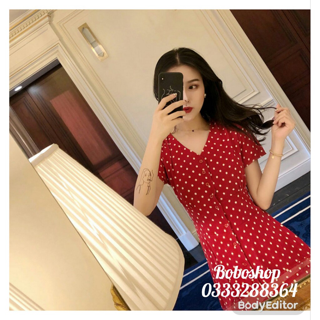 ❣️FREESHIP❣️ĐẦM VINTAGE CHẤM BI BOBO