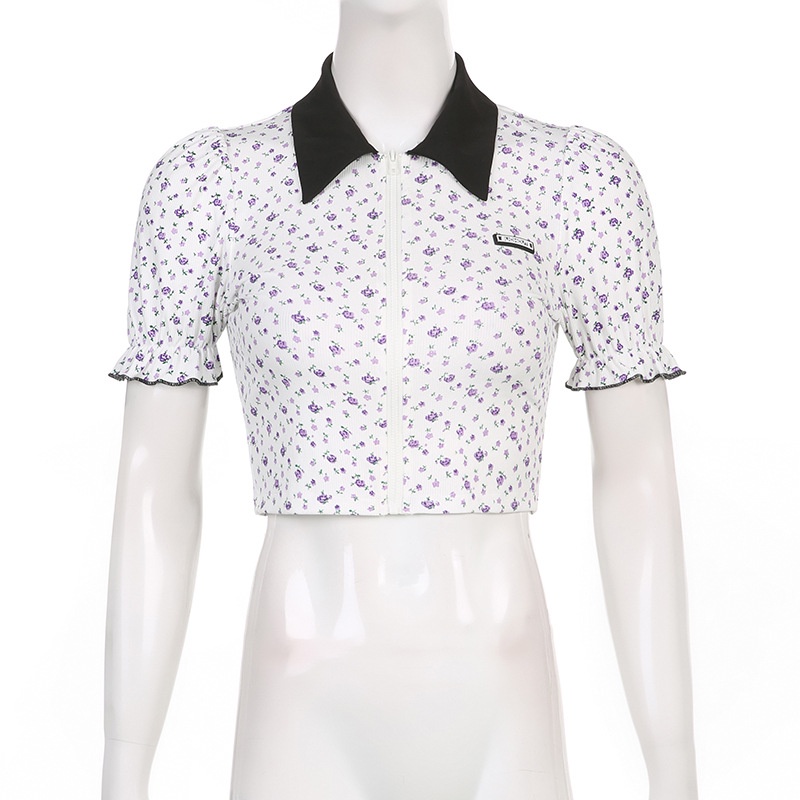 Áo Thun Tay Ngắn In Hoa Thời Trang Nữ Tính