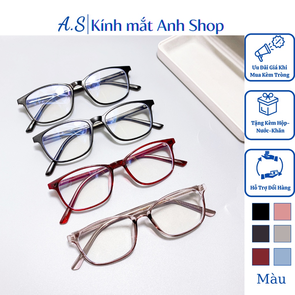 Gọng kính vuông thời trang nhỏ xinh nhiều màu sắc, đeo sáng da 8518A