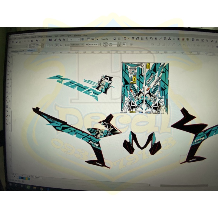 ( Quí khách vui lòng mang ra tiệm cho thợ dán ) Tem satria fi king drag