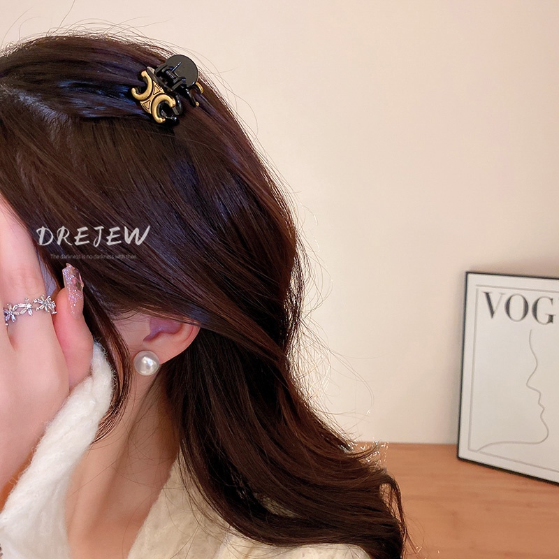 DREJEW Kẹp tóc nhỏ cố định tóc đuôi ngựa kiểu hình học/ tam giác/ chữ thời trang Pháp đơn giản