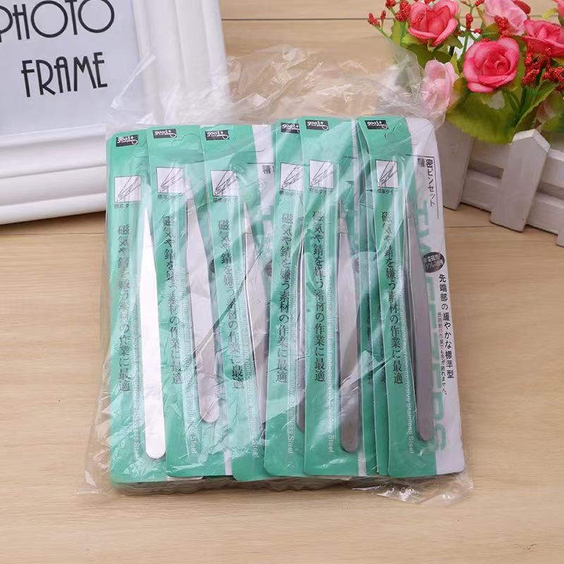 Nhíp nhổ lông nách đầu cong nhọn gắp mi giả gắp mụn dễ dàng bằng thép không gỉ cao cấp dài 12cm
