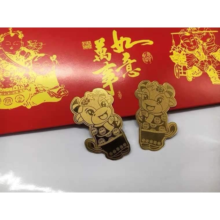 combo 2 Miếng dán Trâu vàng tài lộc